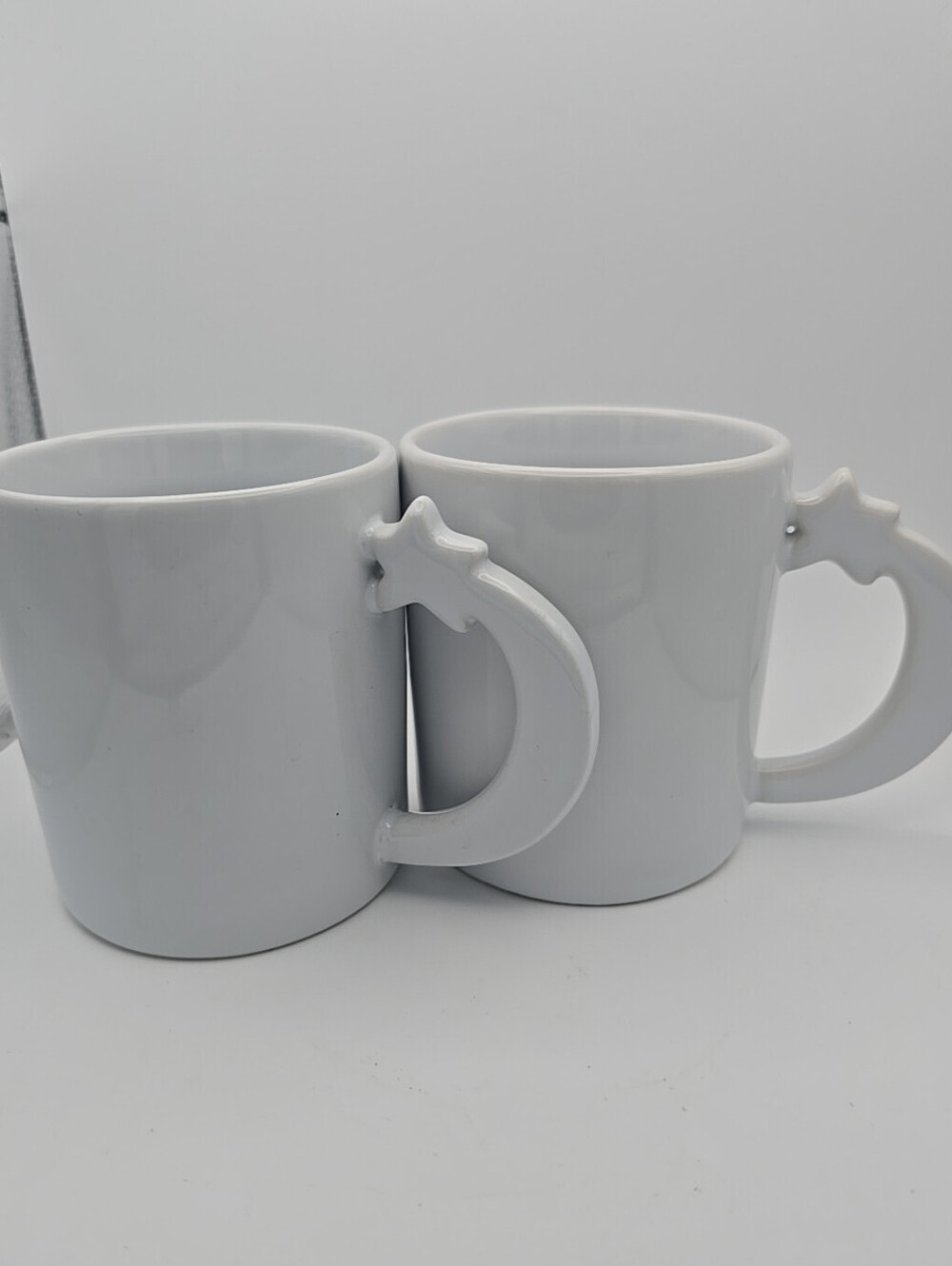 Pier 1 Set Of 2 Shooting Star White Mug Porcelain Coffee Mug Cup Discontinued